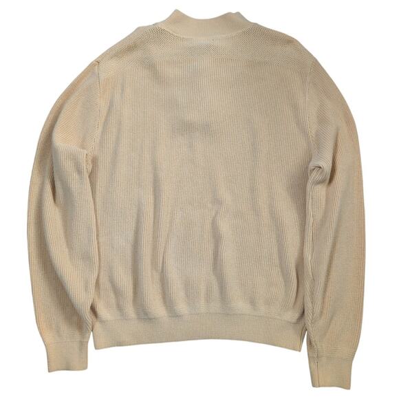 Vintage Lands End Chunky Knit Henley Sweater Men XL Preppy Old Money Grandpa 90s - Picture 2 of 5